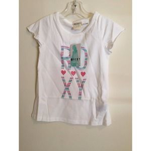ROXY Girls Youth T-Shirt Size 4 White Short Sleeves New